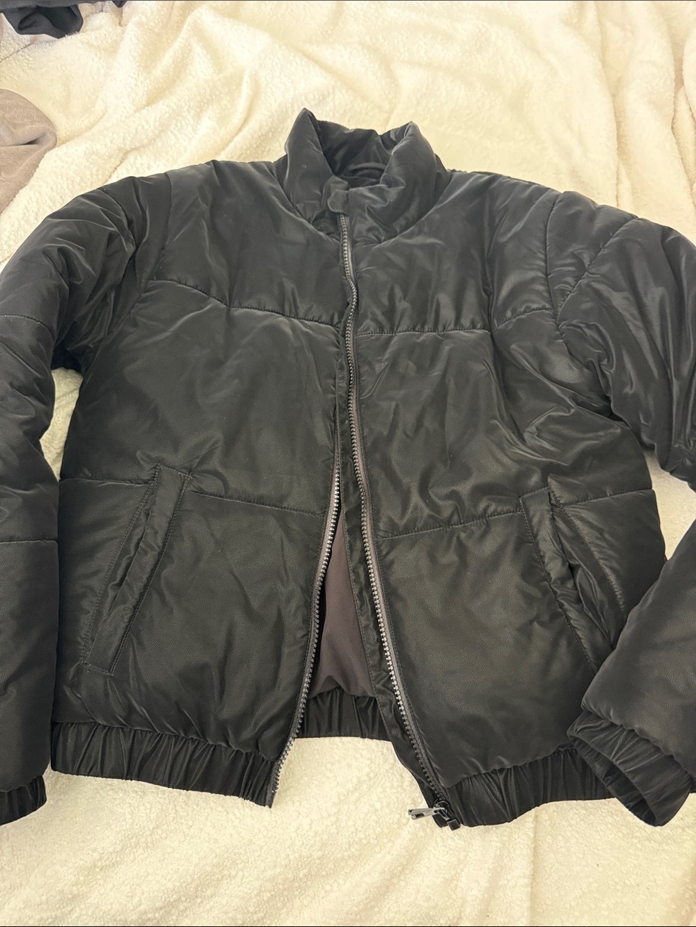 Women's Black Puffer Jacket - Quilted Lightweight Coat